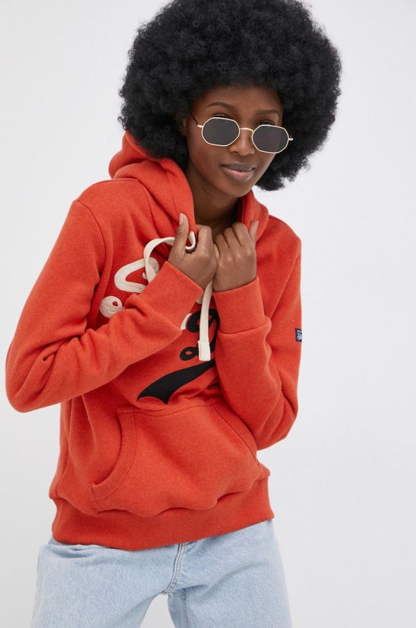 SS22-BLD0ZD_22X_F1.jpg Superdry bluza femei, culoarea portocaliu, cu imprimeu