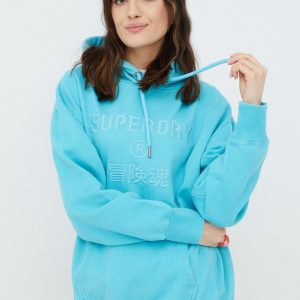Superdry hanorac de bumbac femei, , cu imprimeu