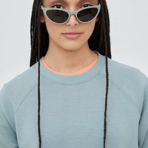 SS22-BLD105_65A_F1.jpg Superdry bluza femei, culoarea turcoaz, neted