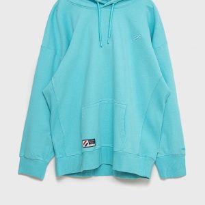 SS22-BLD115_56X_F1.jpg Superdry hanorac de bumbac femei, culoarea turcoaz, neted