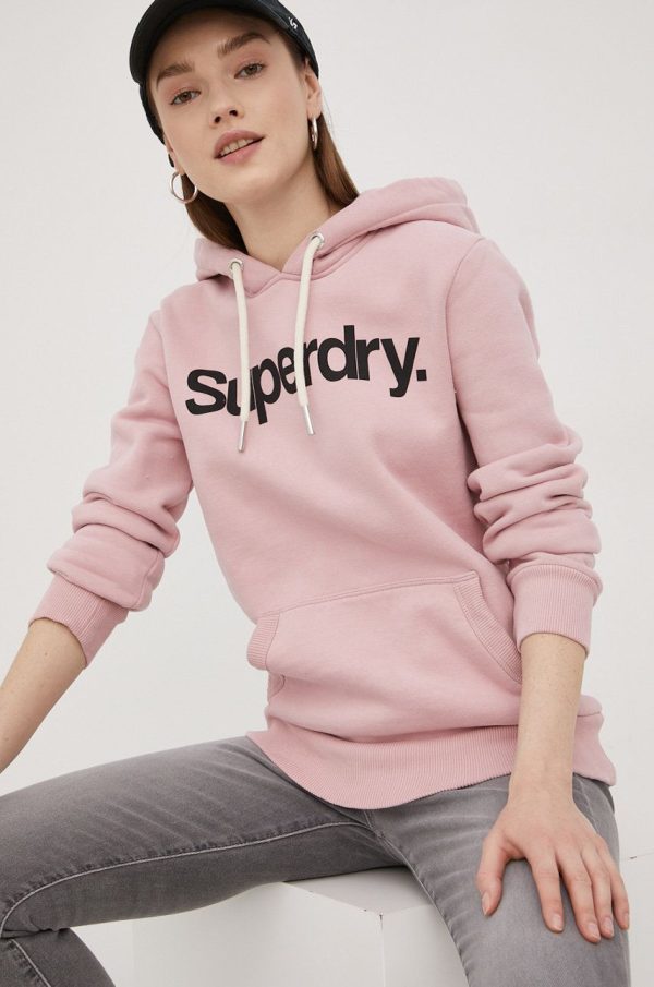 SS22-BLD11D_03X_F1.jpg Superdry bluza femei, culoarea roz, cu imprimeu