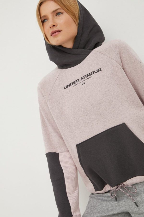 Under Armour bluza 1369851 femei, culoarea roz, cu imprimeu
