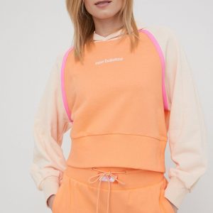 SS22-BLD16O_24X_F1.jpg New Balance hanorac de bumbac WT21501PGZ femei, culoarea portocaliu, cu imprimeu