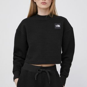 The North Face bluza femei, culoarea negru, cu imprimeu