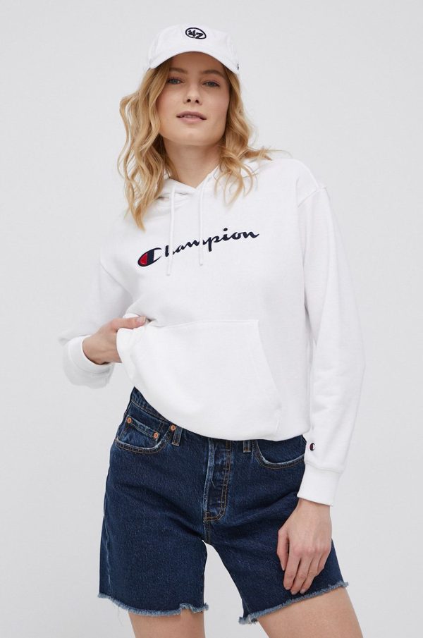 Champion bluza 114919 femei, culoarea alb, cu imprimeu