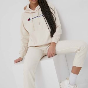 Champion bluza 114919 femei, culoarea bej, cu imprimeu