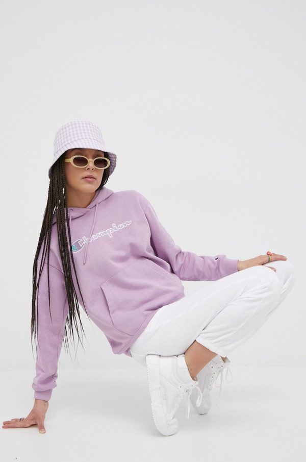 Champion bluza 114919 femei, culoarea violet, cu imprimeu