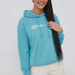 Champion bluza 114919 femei, culoarea turcoaz, cu imprimeu