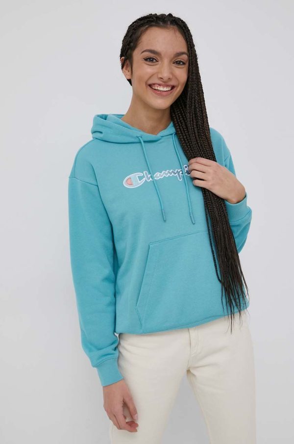 Champion bluza 114919 femei, culoarea turcoaz, cu imprimeu