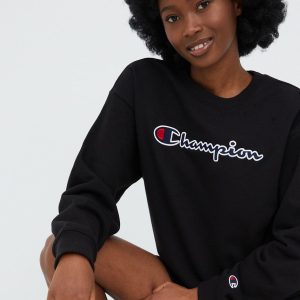 SS22-BLD19R_99X_F1.jpg Champion bluza 114922 femei, culoarea negru, cu imprimeu