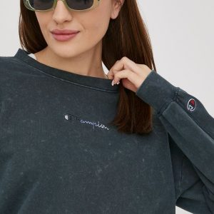 SS22-BLD19U_59X_F1.jpg Champion bluza 114942 femei, culoarea albastru marin, cu imprimeu