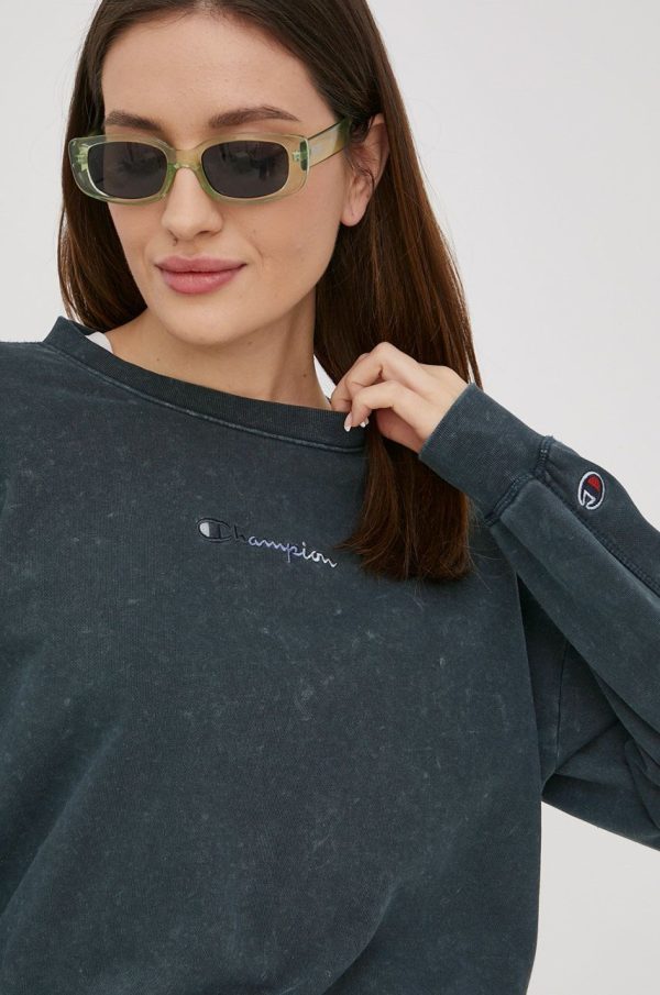SS22-BLD19U_59X_F1.jpg Champion bluza 114942 femei, culoarea albastru marin, cu imprimeu