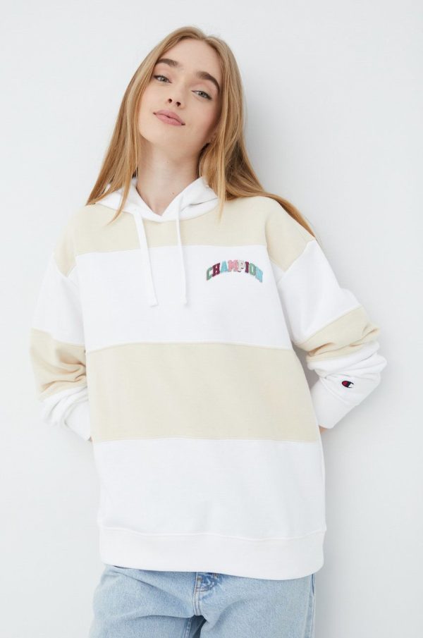 SS22-BLD19W_00X_F1.jpg Champion bluza 114961 femei, culoarea alb, cu imprimeu