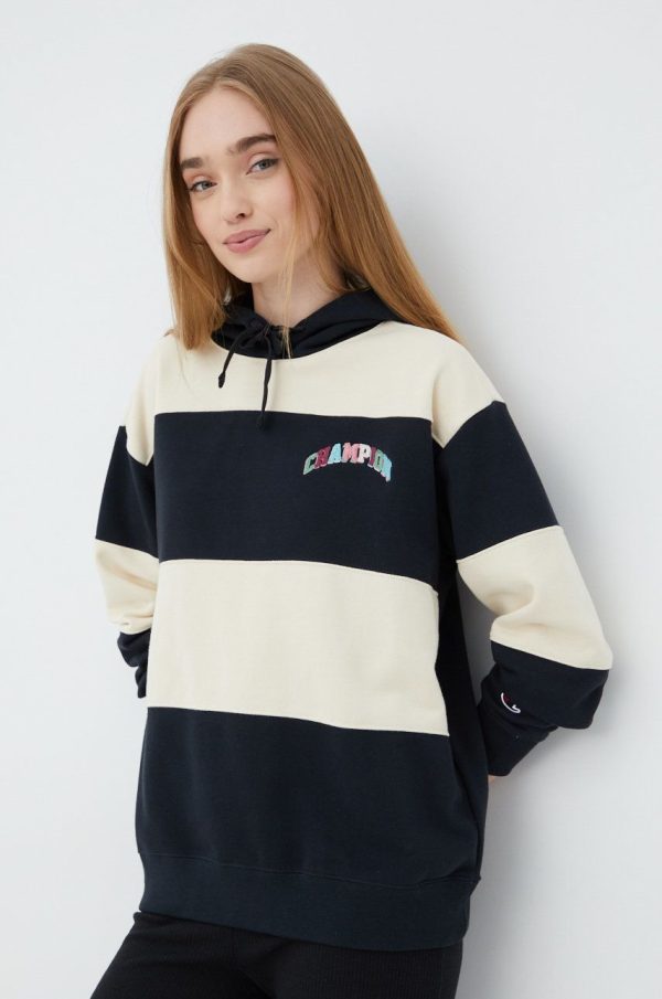 SS22-BLD19W_99X_F1.jpg Champion bluza 114961 femei, culoarea negru, cu imprimeu