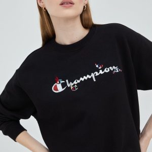 SS22-BLD1A1_99X_F1.jpg Champion bluza 115039 femei, culoarea negru, cu imprimeu