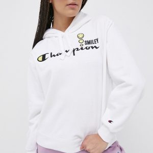 Champion bluza Champion X Smiley 115933 femei, culoarea alb, cu imprimeu