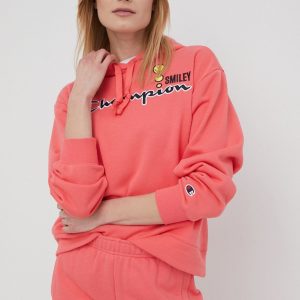 Champion bluza Champion X Smiley 115933 femei, culoarea roz, cu imprimeu