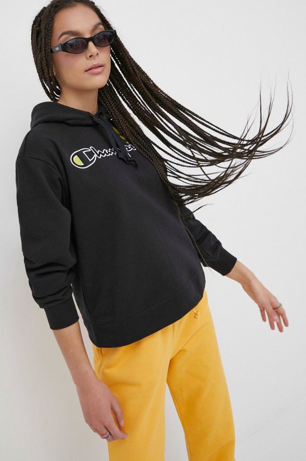 SS22-BLD1B4_99X_F1.jpg Champion bluza Champion X Smiley 115933 femei, culoarea negru, cu imprimeu
