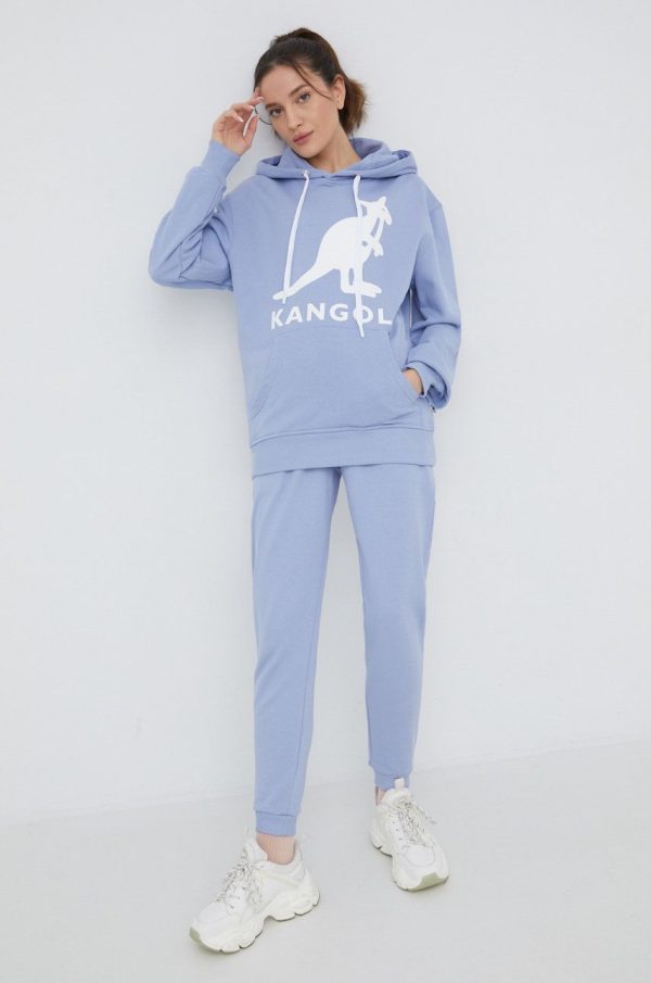 SS22-BLD1CZ_44X_F1.jpg Kangol hanorac de bumbac femei, culoarea violet, cu imprimeu