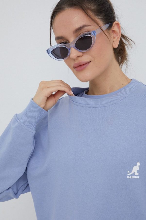 Kangol hanorac de bumbac femei, culoarea violet, neted