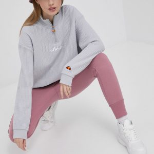 Ellesse bluza femei, culoarea gri, cu imprimeu