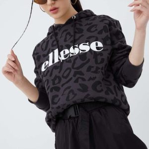 SS22-BLD1FA_99X_F1.jpg Ellesse bluza femei, culoarea negru, cu imprimeu