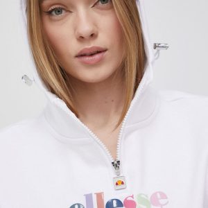 Ellesse bluza femei, culoarea alb, cu imprimeu