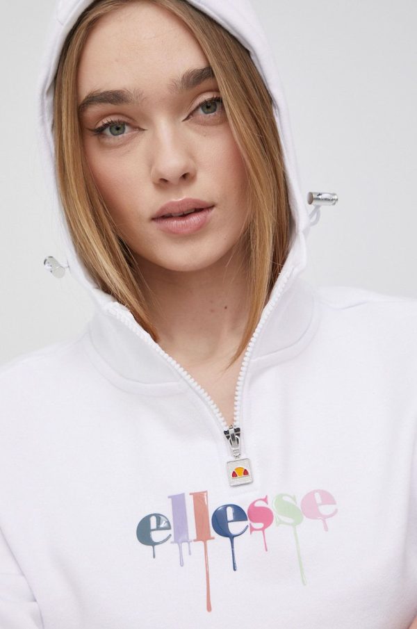 Ellesse bluza femei, culoarea alb, cu imprimeu