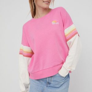 SS22-BLD1FZ_30X_F1.jpg Rip Curl bluza femei, culoarea roz, cu imprimeu