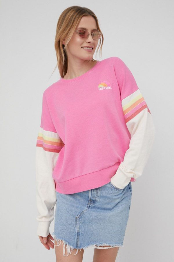 SS22-BLD1FZ_30X_F1.jpg Rip Curl bluza femei, culoarea roz, cu imprimeu