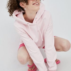 SS22-BLD1I4_30X_F1.jpg Tommy Jeans hanorac de bumbac femei, culoarea roz, neted