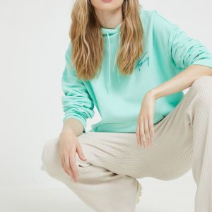 SS22-BLD1JA_60X_F1.jpg Tommy Jeans bluza femei, culoarea turcoaz, cu imprimeu