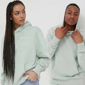 Champion bluza 217398 culoarea verde, neted