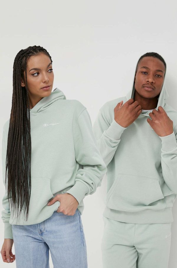Champion bluza 217398 culoarea verde, neted