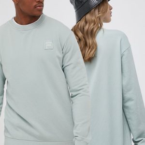 Fila bluza culoarea verde, neted