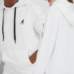 Kangol hanorac de bumbac culoarea alb, neted