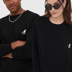 Kangol hanorac de bumbac culoarea negru, neted
