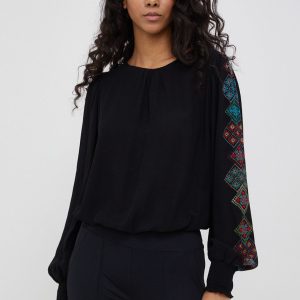 SS22-BUD02D_99X_F1.jpg Desigual bluza femei, culoarea negru