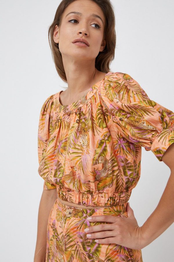 Desigual bluza din amestec de in femei, modelator