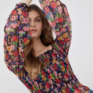 SS22-BUD02N_99X_F1.jpg Desigual bluza femei, culoarea negru, in modele florale