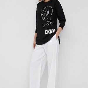 Dkny bluza femei, culoarea negru, cu imprimeu