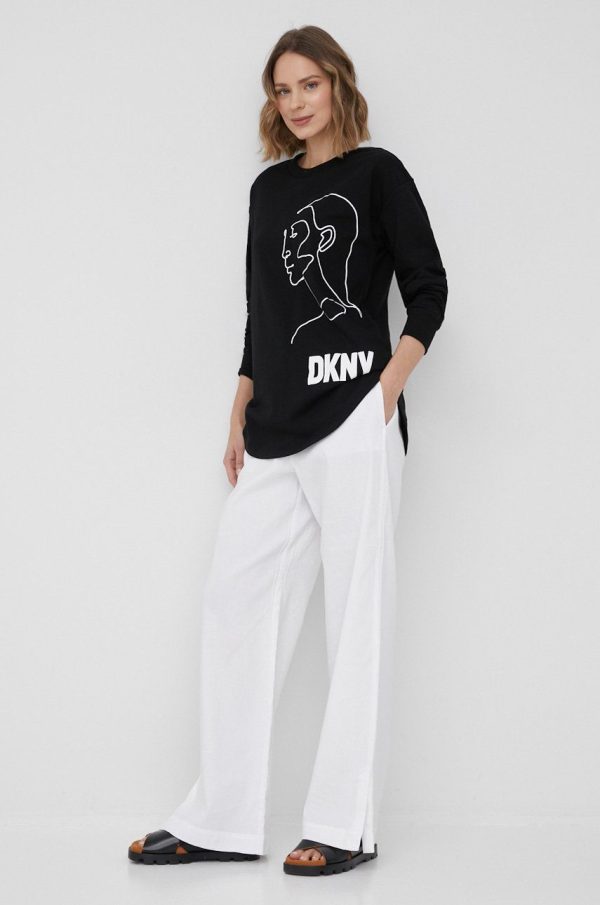 SS22-BUD09A_99A_F1.jpg Dkny bluza femei, culoarea negru, cu imprimeu