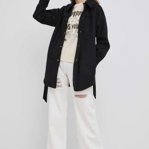 SS22-KUD07L_99X_F1.jpg Vero Moda camasa femei, culoarea negru, relaxed