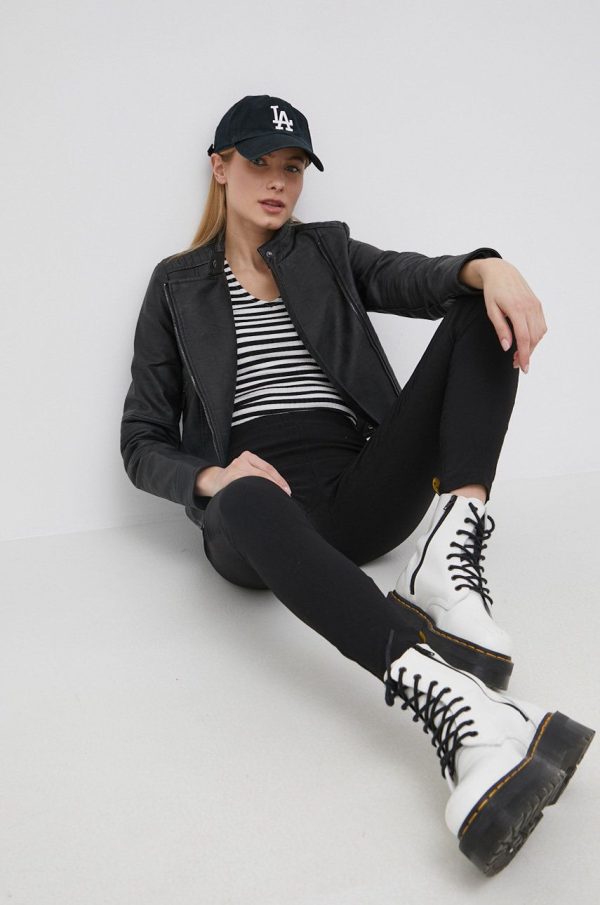 SS22-KUD083_99X_F1.jpg Vero Moda geaca ramones femei, culoarea negru, de tranzitie