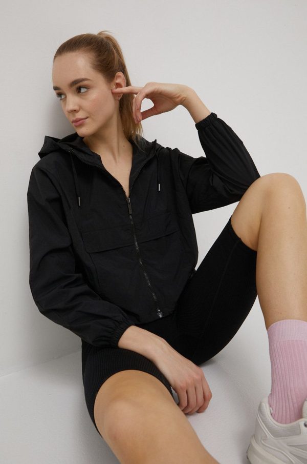 Only Play jacheta de antrenament culoarea negru, de tranzitie, oversize