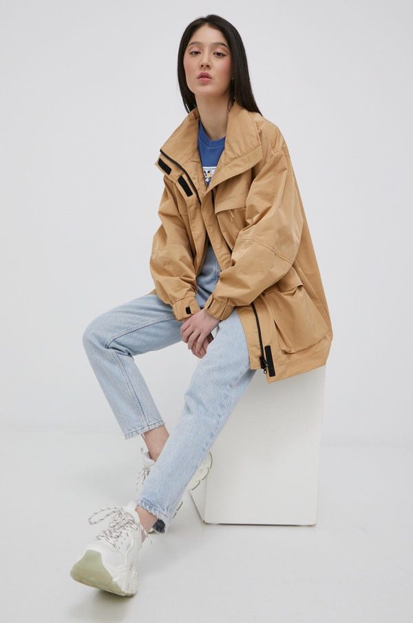 SS22-KUD0C6_80X_F1.jpg Levi's geaca femei, culoarea bej, de tranzitie, oversize