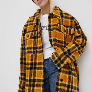 SS22-KUD0D0_18X_F1.jpg Superdry Geacă femei, culoarea galben, de tranzitie, oversize