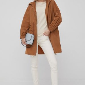 SS22-KUD0H9_82X_F1.jpg Pennyblack geaca femei, culoarea maro, de tranzitie