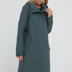 SS22-KUD0O9_91X_F1.jpg 4F geaca femei, culoarea verde, de tranzitie