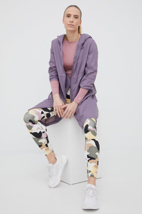 4F hanorac femei, culoarea violet, de tranzitie